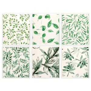 NEW Set of 6 Swedish Dishcloth - Plant, Leaves & Ivy - Reusable Sponge Cloth